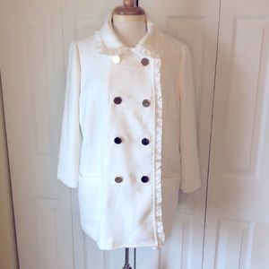 NWT Crown & Ivy Ivory Peacoat Size Large